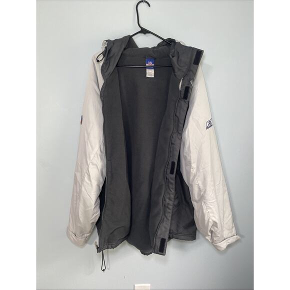 Reebok NFL Sideline NY Giants Men's Fleece Lined Hooded Jacket XL Gray Blue Zip - Picture 5 of 9